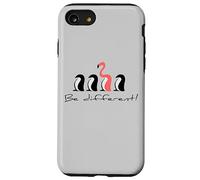 Carcasa para iPhone SE (2020) / 7/8 Ser Diferente, Flamenco Rosa Entre los pingüinos