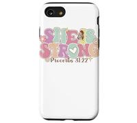 Carcasa para iPhone SE (2020) / 7/8 She Is Strong Proverbs 31:22 Gráfico Floral