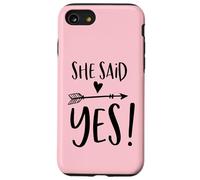 Carcasa para iPhone SE (2020) / 7/8 She Said Yes Heart Flecha Fiesta Nupcial