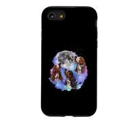 Carcasa para iPhone SE (2020) / 7/8 Tres Basset Hounds aúllan en la Luna, Padre de Perro Amante del Basset Hound