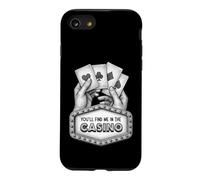 Carcasa para iPhone SE (2020) / 7/8 Usted me encontrará en el Casino, Ganar póquer, Efecto de Dibujo de línea