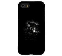 Carcasa para iPhone SE (2020) / 7/8 Vaquero Solitario por fogata con Caballo Noche