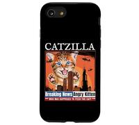 Carcasa para iPhone SE (2020) / 7/8 Vintage Catzilla Breaking News, Divertido Gatito Hambriento