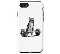 Carcasa para iPhone SE (2020) / 7/8 Vintage Retro Cat Weight Lifting Funny Fitness Workout Humor