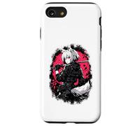 Carcasa para iPhone SE (2020) / 7/8 Wolf Anime Girl Samurai Katana Rosa Negro Diseño Estético