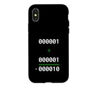 Carcasa para iPhone X/XS 1+1=10 Binario Matemáticas Broma Programador Humor