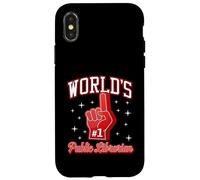 Carcasa para iPhone X/XS #1 Public Librarian World - Gráfico de Dedos de Espuma número uno