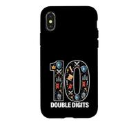 Carcasa para iPhone X/XS 10 Caballeros y Castillo Cumpleaños Doble Dígitos