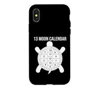 Carcasa para iPhone X/XS 13 Moon Turtle Lunar Calendario Naturaleza Diseño Shell