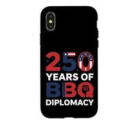 Carcasa para iPhone X/XS 250 Years of BBQ Diplomacy Funny 4th of July Anniversary