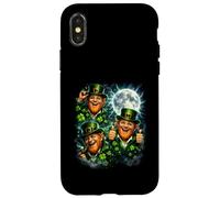 Carcasa para iPhone X/XS 3 Leprechaun Moon Vintage 90s USA Salvaje Retro Noche Cielo