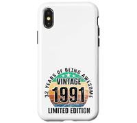 Carcasa para iPhone X/XS 32 cumpleaños Año de Nacimiento 1991 Edición Limitada