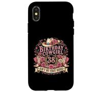 Carcasa para iPhone X/XS 38th Birthday Cowgirl 38 Year Old Country Western Girl Women