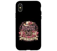 Carcasa para iPhone X/XS 39th Birthday Cowgirl 39 Year Old Country Western Girl Women