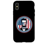 Carcasa para iPhone X/XS 4th of July America Flag Merica Abe Lincoln Independence Day