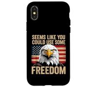 Carcasa para iPhone X/XS 4th of July US Flag Eagle You Could Use Some Freedom Meme