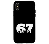 Carcasa para iPhone X/XS 67 Flame Drip Number Bold Minimal Fire Theme Diseño Gráfico
