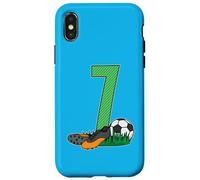 Carcasa para iPhone X/XS 7. Cumpleaños Fútbol Jugador De Fútbol 7 Años GOL Deportes