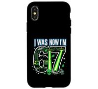 Carcasa para iPhone X/XS 7º cumpleaños tenía 6 años Ahora Soy 7 Six Seven 67 Space Alien UFO