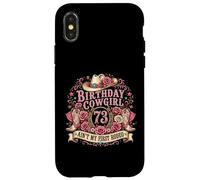 Carcasa para iPhone X/XS 73rd Birthday Cowgirl 73 Year Old Country Western Girl Women