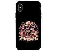 Carcasa para iPhone X/XS 76th Birthday Cowgirl 76 Year Old Country Western Girl Women