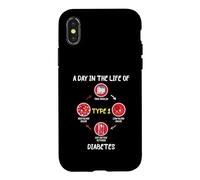 Carcasa para iPhone X/XS A Day In The Life of Type 1 Diabetes Awareness Diabetic Gift