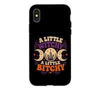 Carcasa para iPhone X/XS A Little Witchy Moon Gothic Bitchy Retro Goth Mujeres Niñas