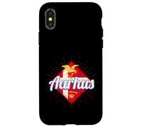 Carcasa para iPhone X/XS Aarhus Ciudad Dinamarca Gaviota Vintage Bandera Recuerdo