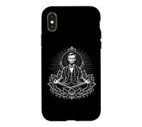 Carcasa para iPhone X/XS Abraham Lincoln meditando en posición de Loto Zen