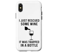 Carcasa para iPhone X/XS Acabo de rescatar un Poco de Vino, Estaba Atrapado en una Botella Divertido