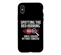 Carcasa para iPhone X/XS Acogedor Misterio Amante de los Libros Leyendo Crimen Ratón de Biblioteca Humor