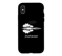 Carcasa para iPhone X/XS Acoustic Guitar Earth Has Music For Those Who Listen