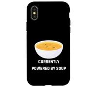 Carcasa para iPhone X/XS Actualmente Alimentado por Soup Funny Cozy Comfort Food Design