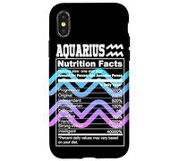 Carcasa para iPhone X/XS Acuario Información Nutricional Signo del Zodíaco Astrología Azul Púrpura