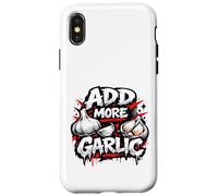 Carcasa para iPhone X/XS Add More Garlic Funny Food Lover Cooking Cool Lifestyle Meme