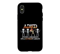 Carcasa para iPhone X/XS ADHD It's Not Disability It's A Different Ability Skeleton