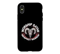 Carcasa para iPhone X/XS Adoración Satanás Respeto Mujeres Feminista Satanista Satánico