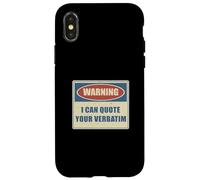 Carcasa para iPhone X/XS Advertencia Puedo Citar a su Reportero de la Corte de Estenografía Literal