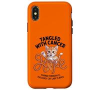 Carcasa para iPhone X/XS Agosto Apéndice Concientización sobre el Cáncer Cinta Naranja Cat Hope