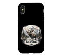 Carcasa para iPhone X/XS Alaska Alce Alce Ciervo Amor Montañas de Alaska