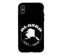 Carcasa para iPhone X/XS Alaska EST 1959 Retro Vintage Alaska Estados Unidos