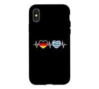 Carcasa para iPhone X/XS Alemán-Griego Griego Dos Corazones ECG