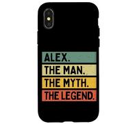 Carcasa para iPhone X/XS Alex The Man The Myth The Legend - Cita Personalizada Divertida