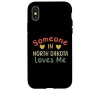 Carcasa para iPhone X/XS Alguien en Dakota del Norte Me ama Retro USA State US