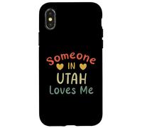 Carcasa para iPhone X/XS Alguien en Utah me ama Retro USA State US
