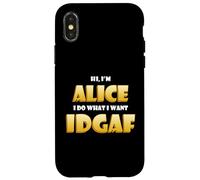 Carcasa para iPhone X/XS Alice Joke Idgaf Meme Funny Halloween Costume For Alices