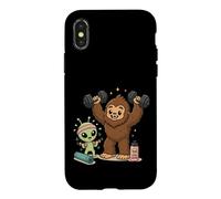 Carcasa para iPhone X/XS Alien Bigfoot Stay Weird Funny Workout Friends
