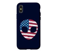 Carcasa para iPhone X/XS Alien Head Bandera Americana Patriótica - I Love USA America Fan