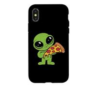 Carcasa para iPhone X/XS Alien Lindo con Rebanada De Pizza De Comida Rápida