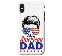 Carcasa para iPhone X/XS All American Dad Sunglasses USA Flag 4th of July